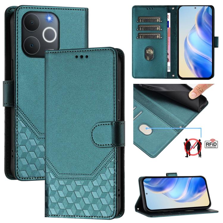 Honeycomb Embossing RFID Leather Phone Case, For Realme 16 Pro 5G Global, For Realme C71 4G India / Note 70 4G, For Realme C85 5G / 15x 5G India, For Realme P4 Pro 5G