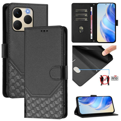 Honeycomb Embossing RFID Leather Phone Case, For Realme P4 5G, For Realme 15T 5G Global, For Realme 15 / 15 Pro 5G Global, For Realme C71 4G Global
