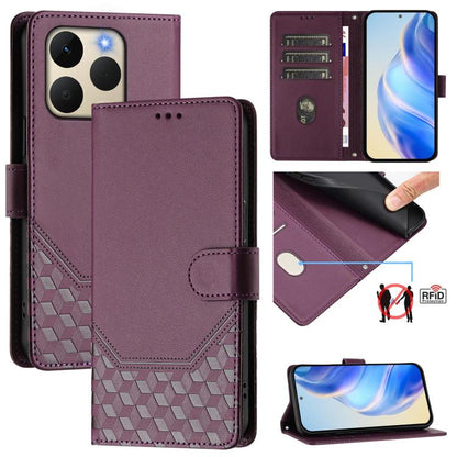 Honeycomb Embossing RFID Leather Phone Case, For Realme P4 5G, For Realme 15T 5G Global, For Realme 15 / 15 Pro 5G Global, For Realme C71 4G Global