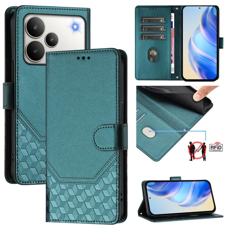 Honeycomb Embossing RFID Leather Phone Case, For Realme P4 5G, For Realme 15T 5G Global, For Realme 15 / 15 Pro 5G Global, For Realme C71 4G Global