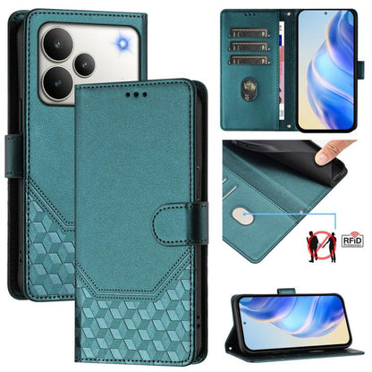 Honeycomb Embossing RFID Leather Phone Case, For Realme P4 5G, For Realme 15T 5G Global, For Realme 15 / 15 Pro 5G Global, For Realme C71 4G Global