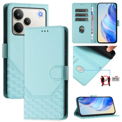 Honeycomb Embossing RFID Leather Phone Case, For Realme 16 Pro 5G Global, For Realme C71 4G India / Note 70 4G, For Realme C85 5G / 15x 5G India, For Realme P4 Pro 5G