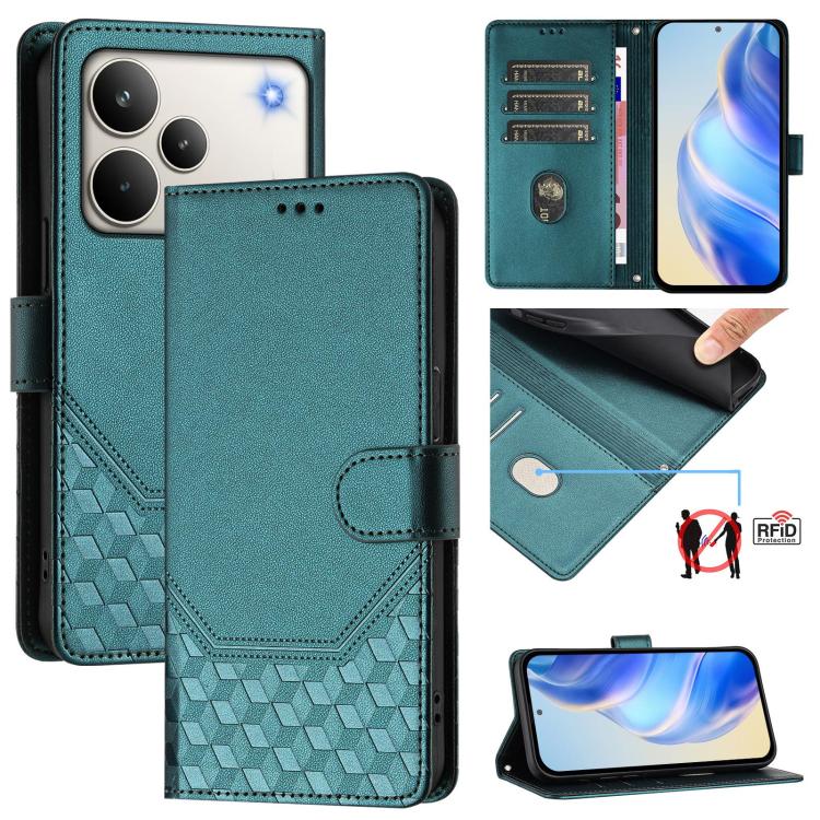 Honeycomb Embossing RFID Leather Phone Case, For Realme 16 Pro 5G Global, For Realme C71 4G India / Note 70 4G, For Realme C85 5G / 15x 5G India, For Realme P4 Pro 5G