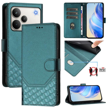 Honeycomb Embossing RFID Leather Phone Case, For Realme 16 Pro 5G Global, For Realme C71 4G India / Note 70 4G, For Realme C85 5G / 15x 5G India, For Realme P4 Pro 5G