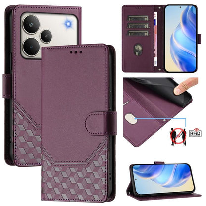 Honeycomb Embossing RFID Leather Phone Case, For Realme 16 Pro 5G Global, For Realme C71 4G India / Note 70 4G, For Realme C85 5G / 15x 5G India, For Realme P4 Pro 5G