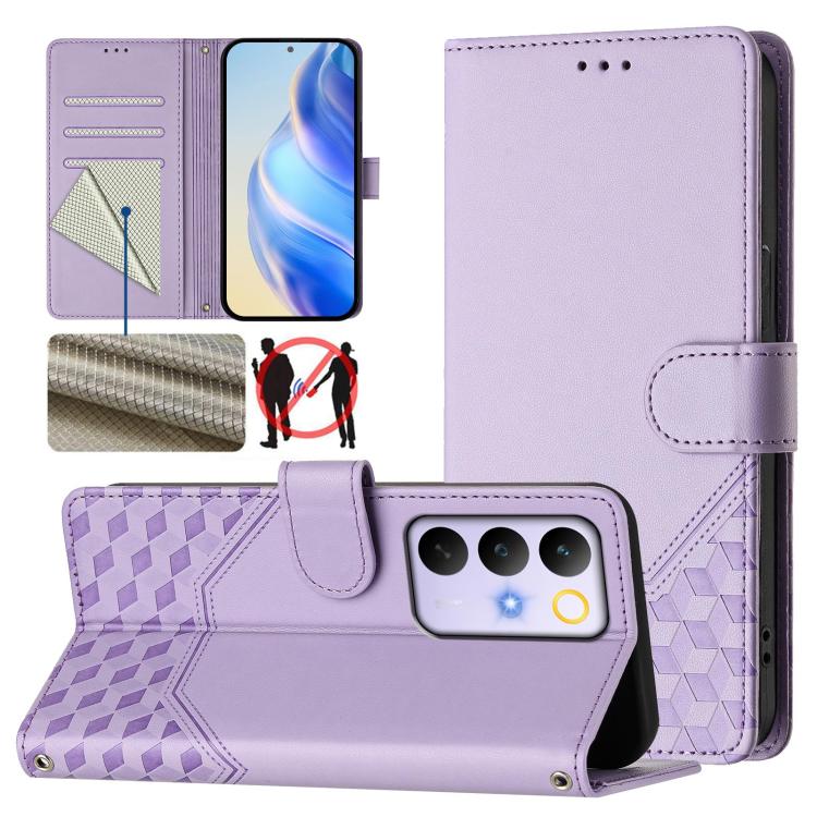 Honeycomb Embossing RFID Leather Phone Case, For Realme 16 Pro 5G Global, For Realme C71 4G India / Note 70 4G, For Realme C85 5G / 15x 5G India, For Realme P4 Pro 5G