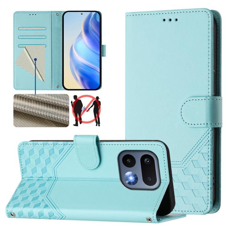 Honeycomb Embossing RFID Leather Phone Case, For Realme 16 Pro 5G Global, For Realme C71 4G India / Note 70 4G, For Realme C85 5G / 15x 5G India, For Realme P4 Pro 5G