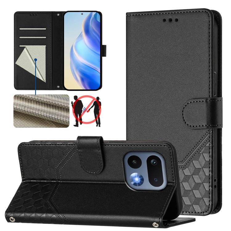 Honeycomb Embossing RFID Leather Phone Case, For Realme 16 Pro 5G Global, For Realme C71 4G India / Note 70 4G, For Realme C85 5G / 15x 5G India, For Realme P4 Pro 5G