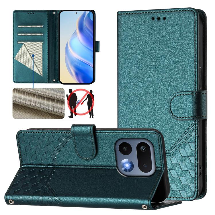 Honeycomb Embossing RFID Leather Phone Case, For Realme 16 Pro 5G Global, For Realme C71 4G India / Note 70 4G, For Realme C85 5G / 15x 5G India, For Realme P4 Pro 5G