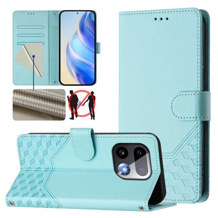 Honeycomb Embossing RFID Leather Phone Case, For Realme Note 80 4G Global, For Realme C83 5G India, For Realme 16 5G Global, For Realme 16 Pro+ 5G Global