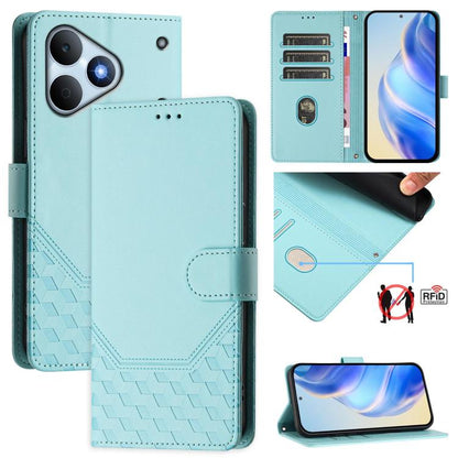Honeycomb Embossing RFID Leather Phone Case, For Realme Note 80 4G Global, For Realme C83 5G India, For Realme 16 5G Global, For Realme 16 Pro+ 5G Global