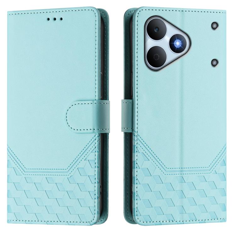 Honeycomb Embossing RFID Leather Phone Case, For Realme Note 80 4G Global, For Realme C83 5G India, For Realme 16 5G Global, For Realme 16 Pro+ 5G Global