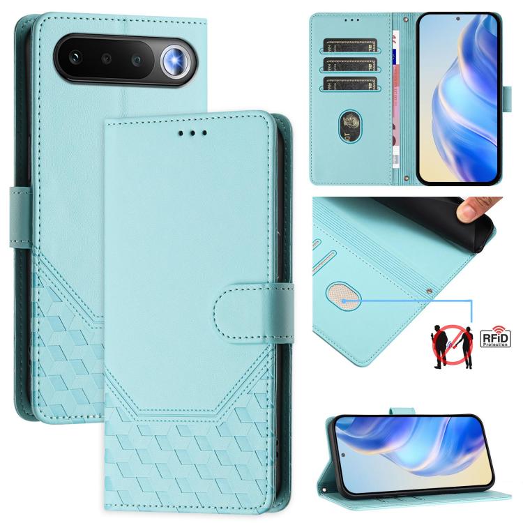 Honeycomb Embossing RFID Leather Phone Case, For Realme Note 80 4G Global, For Realme C83 5G India, For Realme 16 5G Global, For Realme 16 Pro+ 5G Global