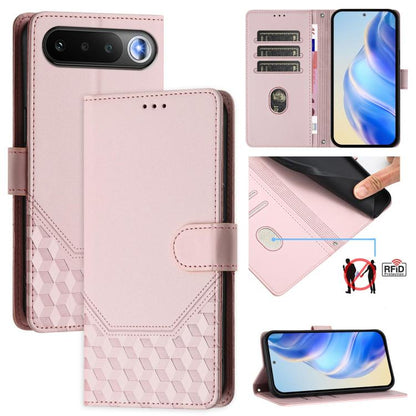 Honeycomb Embossing RFID Leather Phone Case, For Realme Note 80 4G Global, For Realme C83 5G India, For Realme 16 5G Global, For Realme 16 Pro+ 5G Global