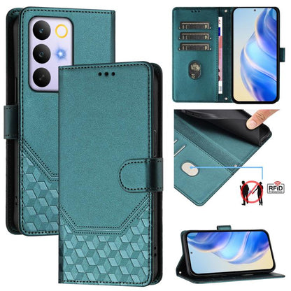Honeycomb Embossing RFID Leather Phone Case, For Realme Note 80 4G Global, For Realme C83 5G India, For Realme 16 5G Global, For Realme 16 Pro+ 5G Global