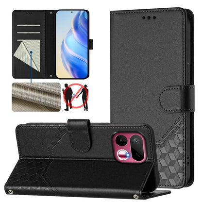 Honeycomb Embossing RFID Leather Phone Case, For Realme P4x 5G / OnePlus Nord CE6 Lite, For Realme 16T 5G Global, For Realme C100 5G, For Realme P4 Power 5G