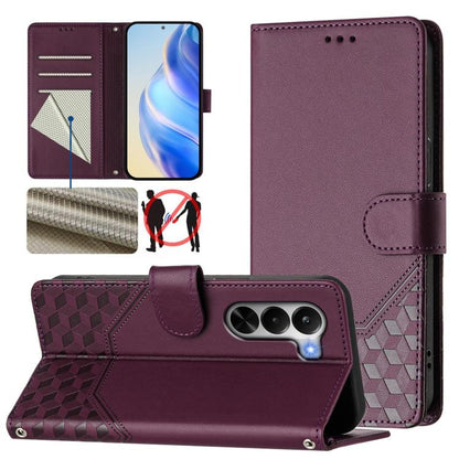 Honeycomb Embossing RFID Leather Phone Case, For Realme P4x 5G / OnePlus Nord CE6 Lite, For Realme 16T 5G Global, For Realme C100 5G, For Realme P4 Power 5G