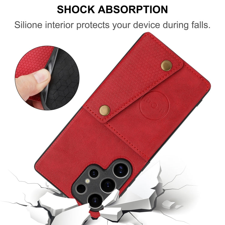 Double Buckle Card Slots Magnetic Phone Case, For Samsung Galaxy S25 Ultra 5G, For Samsung Galaxy S24 FE 5G