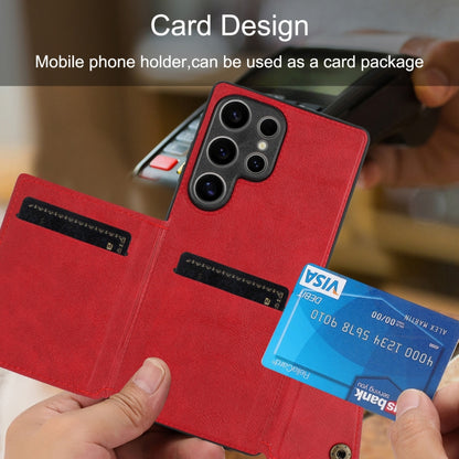 Double Buckle Card Slots Magnetic Phone Case, For Samsung Galaxy S25 Ultra 5G, For Samsung Galaxy S24 FE 5G
