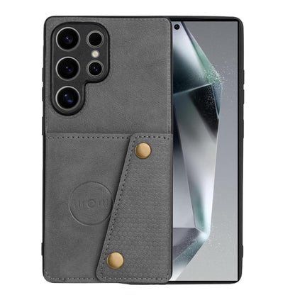 Double Buckle Card Slots Magnetic Phone Case, For Samsung Galaxy S25 Edge 5G, For Samsung Galaxy S25 5G, For Samsung Galaxy S25+ 5G, For Samsung Galaxy S25 Ultra 5G
