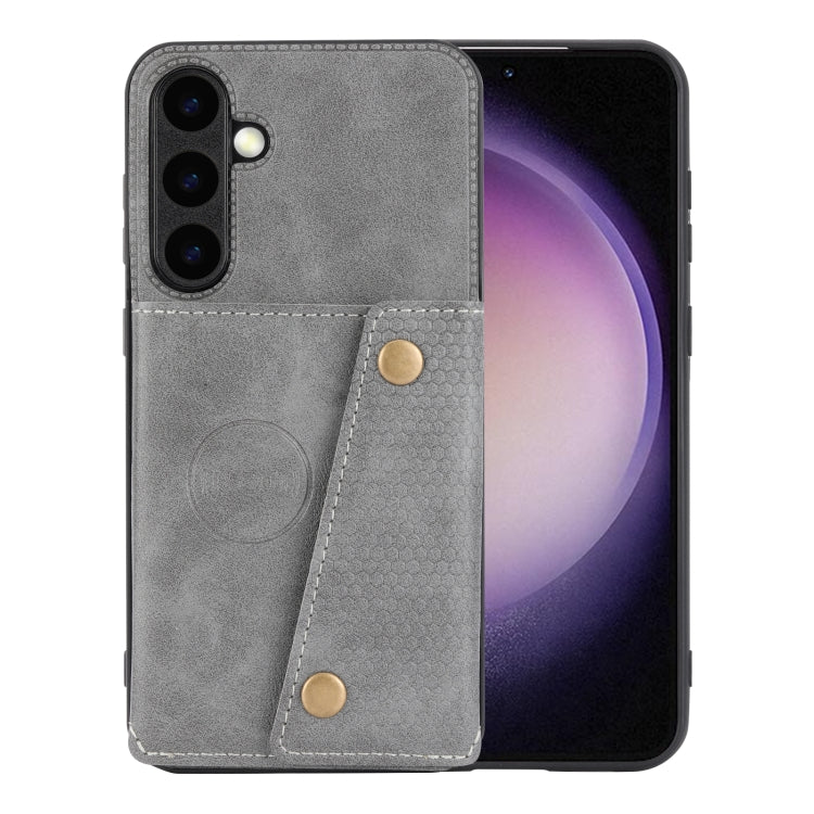Double Buckle Card Slots Magnetic Phone Case, For Samsung Galaxy S25 Edge 5G, For Samsung Galaxy S25 5G, For Samsung Galaxy S25+ 5G, For Samsung Galaxy S25 Ultra 5G