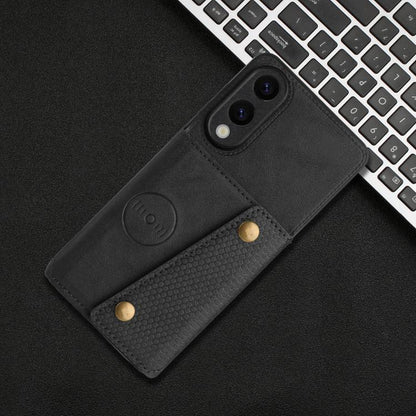Double Buckle Card Slots Magnetic Phone Case, For Samsung Galaxy S25 Edge 5G, For Samsung Galaxy S25 5G, For Samsung Galaxy S25+ 5G, For Samsung Galaxy S25 Ultra 5G