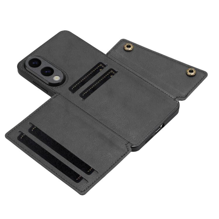 Double Buckle Card Slots Magnetic Phone Case, For Samsung Galaxy S25 Edge 5G, For Samsung Galaxy S25 5G, For Samsung Galaxy S25+ 5G, For Samsung Galaxy S25 Ultra 5G
