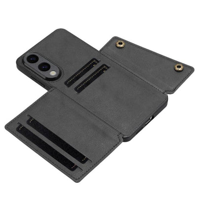Double Buckle Card Slots Magnetic Phone Case, For Samsung Galaxy S25 Edge 5G, For Samsung Galaxy S25 5G, For Samsung Galaxy S25+ 5G, For Samsung Galaxy S25 Ultra 5G