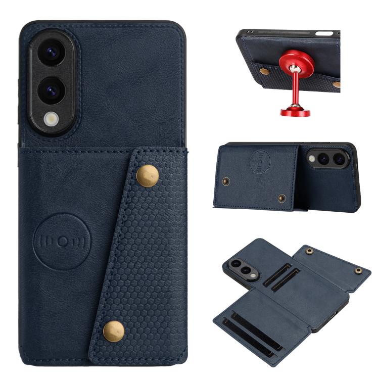 Double Buckle Card Slots Magnetic Phone Case, For Samsung Galaxy S25 Edge 5G, For Samsung Galaxy S25 5G, For Samsung Galaxy S25+ 5G, For Samsung Galaxy S25 Ultra 5G