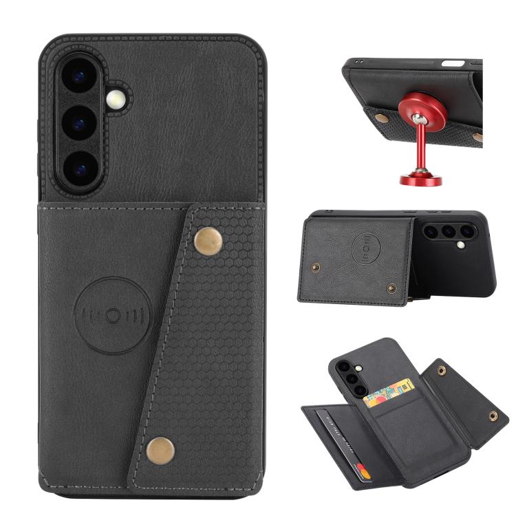 Double Buckle Card Slots Magnetic Phone Case, For Samsung Galaxy S26+ 5G, For Samsung Galaxy S26 Ultra 5G, For Samsung Galaxy S26 5G, For Samsung Galaxy S25 FE 5G