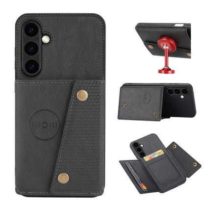 Double Buckle Card Slots Magnetic Phone Case, For Samsung Galaxy S26+ 5G, For Samsung Galaxy S26 Ultra 5G, For Samsung Galaxy S26 5G, For Samsung Galaxy S25 FE 5G