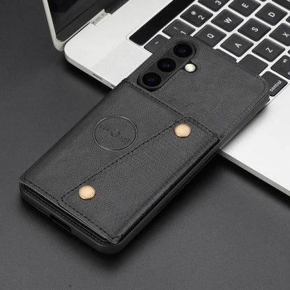 Double Buckle Card Slots Magnetic Phone Case, For Samsung Galaxy S25 FE 5G, For Samsung Galaxy S25 Edge 5G, For Samsung Galaxy S25 5G, For Samsung Galaxy S25+ 5G