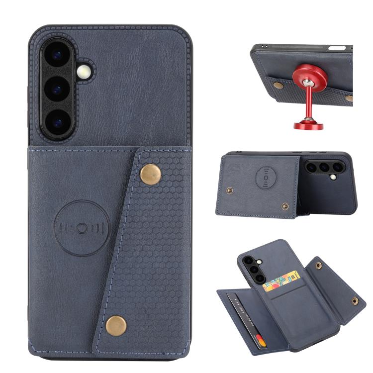 Double Buckle Card Slots Magnetic Phone Case, For Samsung Galaxy S26+ 5G, For Samsung Galaxy S26 Ultra 5G, For Samsung Galaxy S26 5G, For Samsung Galaxy S25 FE 5G