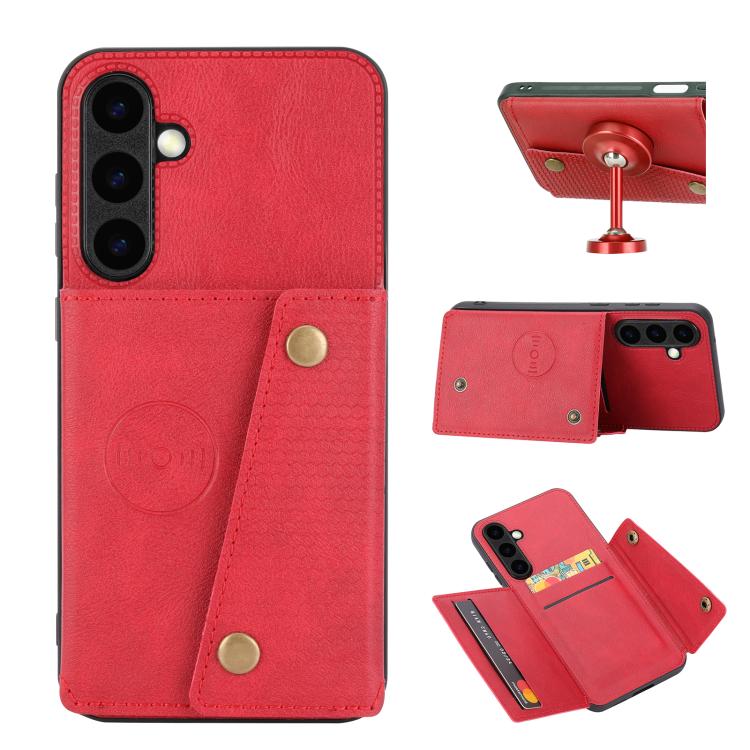 Double Buckle Card Slots Magnetic Phone Case, For Samsung Galaxy S26+ 5G, For Samsung Galaxy S26 Ultra 5G, For Samsung Galaxy S26 5G, For Samsung Galaxy S25 FE 5G