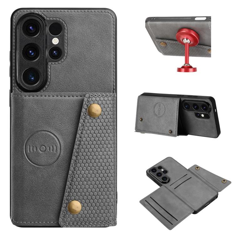 Double Buckle Card Slots Magnetic Phone Case, For Samsung Galaxy S26+ 5G, For Samsung Galaxy S26 Ultra 5G, For Samsung Galaxy S26 5G, For Samsung Galaxy S25 FE 5G