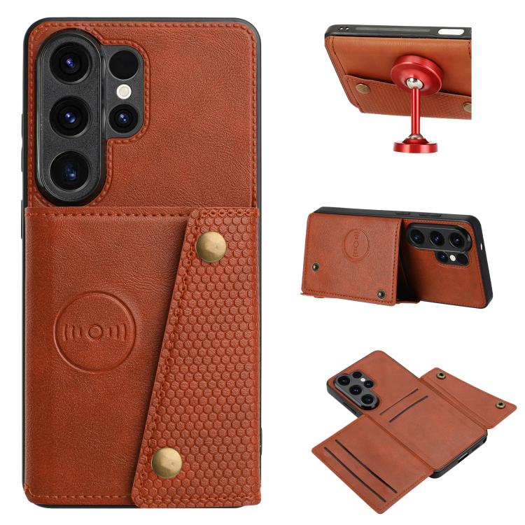 Double Buckle Card Slots Magnetic Phone Case, For Samsung Galaxy S26+ 5G, For Samsung Galaxy S26 Ultra 5G, For Samsung Galaxy S26 5G, For Samsung Galaxy S25 FE 5G