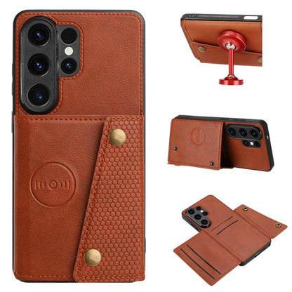 Double Buckle Card Slots Magnetic Phone Case, For Samsung Galaxy S26+ 5G, For Samsung Galaxy S26 Ultra 5G, For Samsung Galaxy S26 5G, For Samsung Galaxy S25 FE 5G