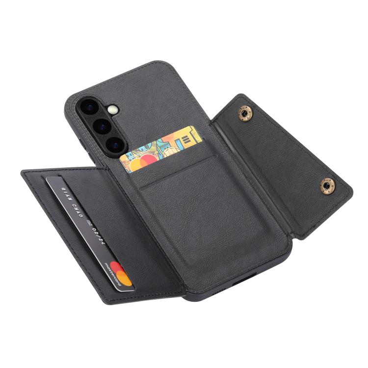 Double Buckle Card Slots Magnetic Phone Case, For Samsung Galaxy S26+ 5G, For Samsung Galaxy S26 Ultra 5G, For Samsung Galaxy S26 5G, For Samsung Galaxy S25 FE 5G