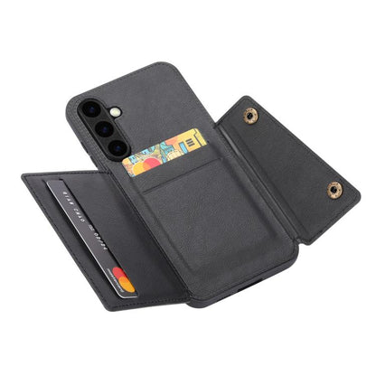 Double Buckle Card Slots Magnetic Phone Case, For Samsung Galaxy S26+ 5G, For Samsung Galaxy S26 Ultra 5G, For Samsung Galaxy S26 5G, For Samsung Galaxy S25 FE 5G