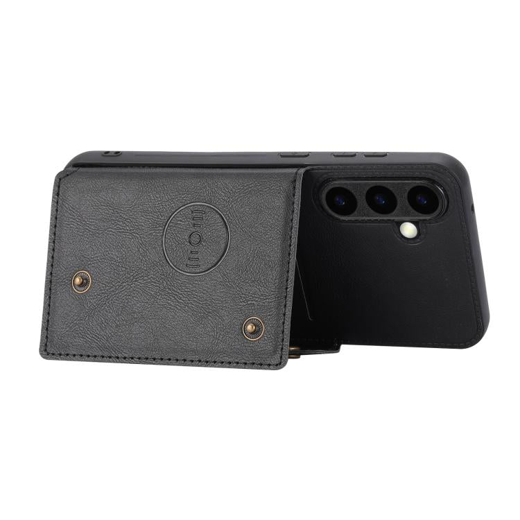 Double Buckle Card Slots Magnetic Phone Case, For Samsung Galaxy S26+ 5G, For Samsung Galaxy S26 Ultra 5G, For Samsung Galaxy S26 5G, For Samsung Galaxy S25 FE 5G