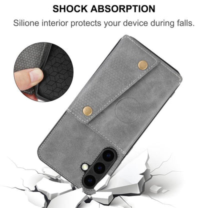 Double Buckle Card Slots Magnetic Phone Case, For Samsung Galaxy S26+ 5G, For Samsung Galaxy S26 Ultra 5G, For Samsung Galaxy S26 5G, For Samsung Galaxy S25 FE 5G