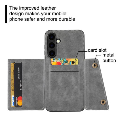 Double Buckle Card Slots Magnetic Phone Case, For Samsung Galaxy S26+ 5G, For Samsung Galaxy S26 Ultra 5G, For Samsung Galaxy S26 5G, For Samsung Galaxy S25 FE 5G