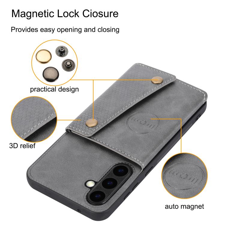 Double Buckle Card Slots Magnetic Phone Case, For Samsung Galaxy S26+ 5G, For Samsung Galaxy S26 Ultra 5G, For Samsung Galaxy S26 5G, For Samsung Galaxy S25 FE 5G