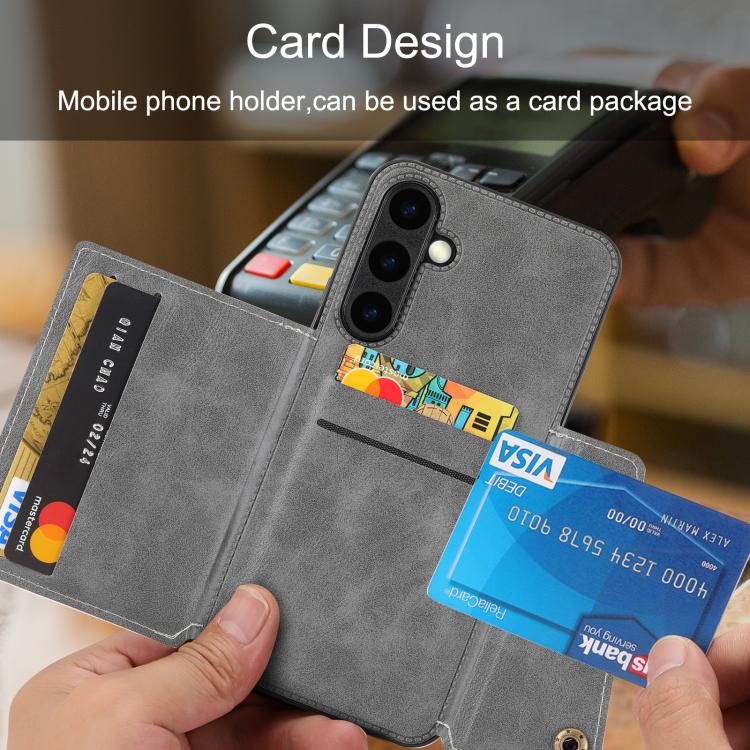Double Buckle Card Slots Magnetic Phone Case, For Samsung Galaxy S26+ 5G, For Samsung Galaxy S26 Ultra 5G, For Samsung Galaxy S26 5G, For Samsung Galaxy S25 FE 5G
