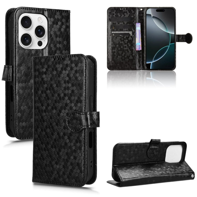 Honeycomb Dot Texture Leather Phone Case, For iPhone 16e, For iPhone 16 Pro Max, For iPhone 16 Pro, For iPhone 16 Plus