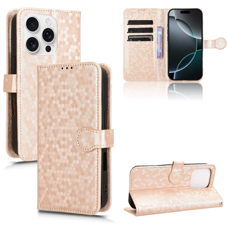 Honeycomb Dot Texture Leather Phone Case, For iPhone 16e, For iPhone 16 Pro Max, For iPhone 16 Pro, For iPhone 16 Plus