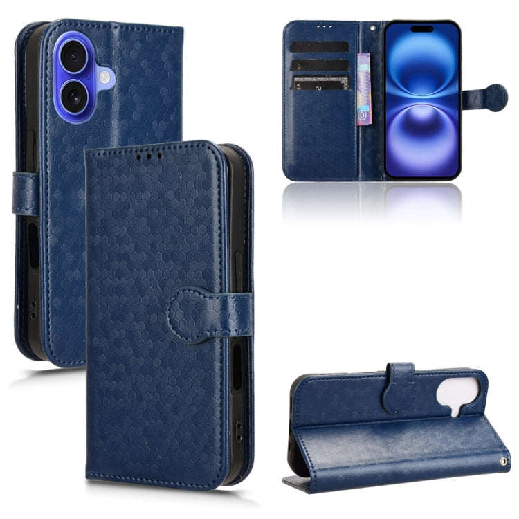 Honeycomb Dot Texture Leather Phone Case, For iPhone Air, For iPhone 16 Pro Max, For iPhone 16 Pro, For iPhone 16 Plus