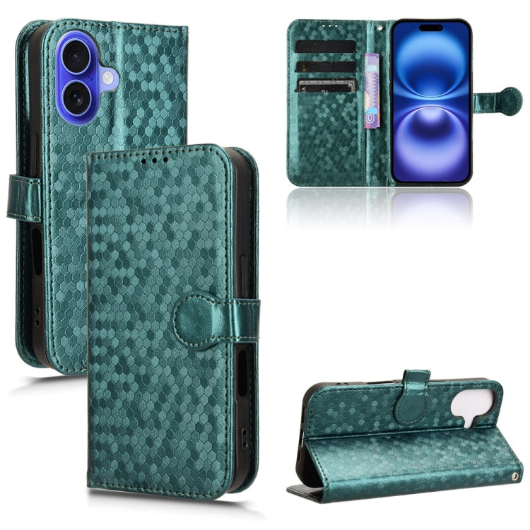 Honeycomb Dot Texture Leather Phone Case, For iPhone Air, For iPhone 16 Pro Max, For iPhone 16 Pro, For iPhone 16 Plus