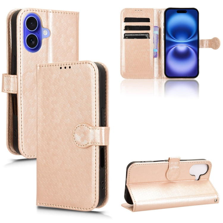 Honeycomb Dot Texture Leather Phone Case, For iPhone 16, For iPhone 15 Pro Max, For iPhone 15 Pro, For iPhone 15 Plus