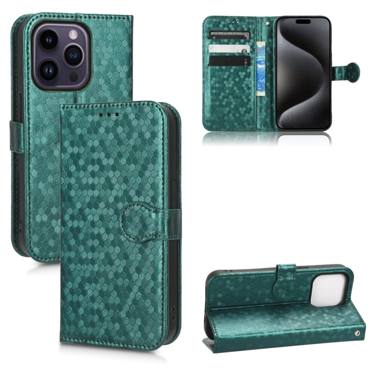 Honeycomb Dot Texture Leather Phone Case, For iPhone 16, For iPhone 15 Pro Max, For iPhone 15 Pro, For iPhone 15 Plus